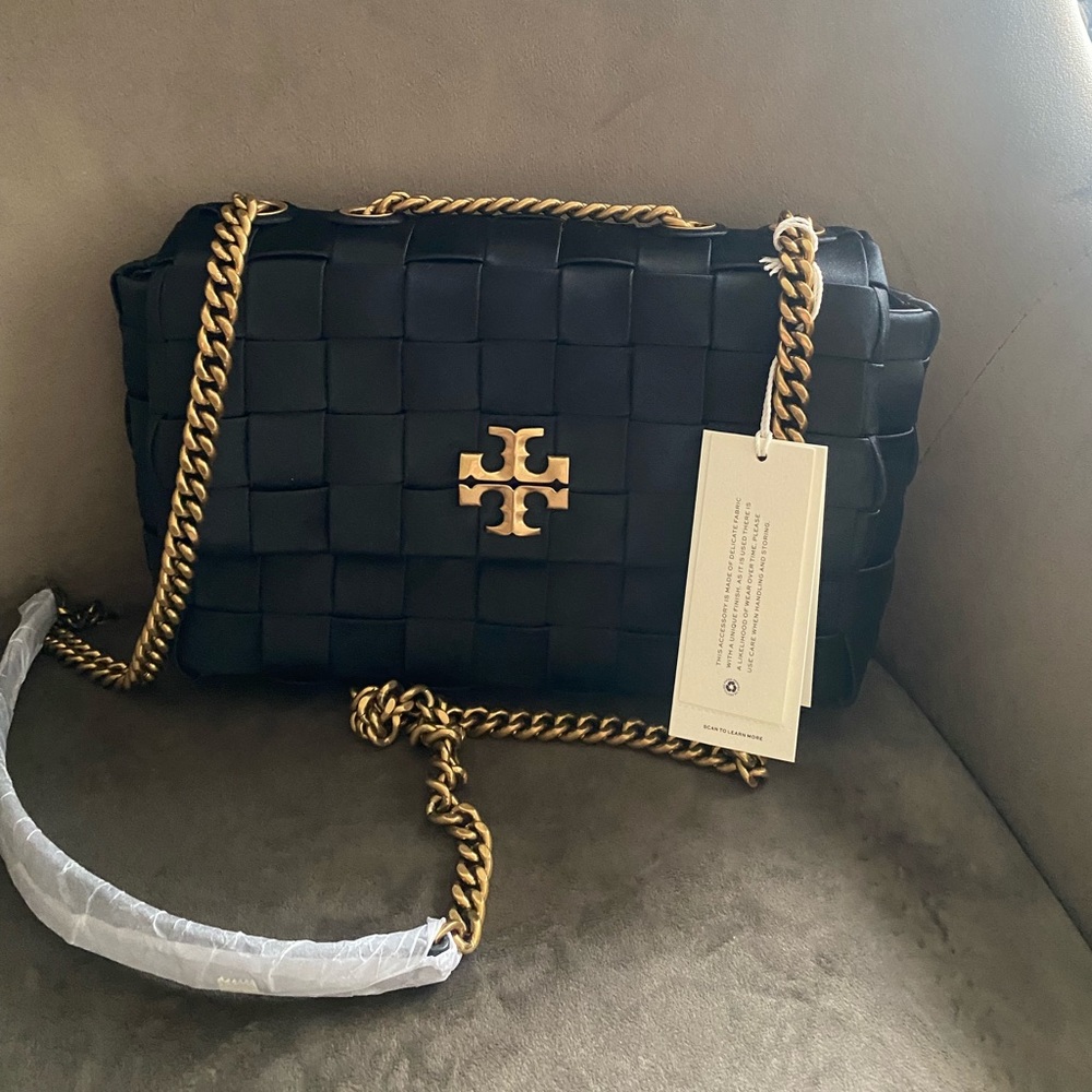 SOLD-Tory Burch new Kira satin convertible crossbody bag